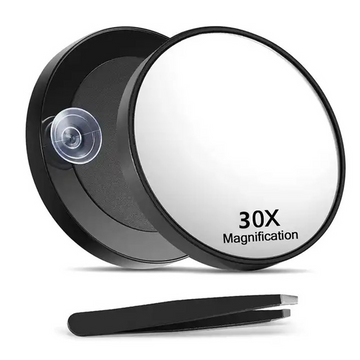 Miroir 30X miroir de maquillage grossissant petit miroir avec ventouse et pince pointue pour le maquillage de voyage petit miroir